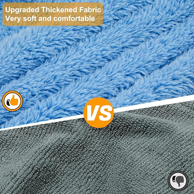 Bienbee Dog Bathrobe, Quick Drying Super Absorbent Dog Robes for After Bath, Warm Keeping Dogs Towel, Dogs Bath Supplies, Light Blue S