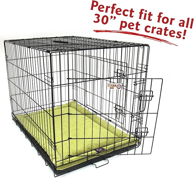 Majestic Pet Dog Crate Mat - Machine Washable Soft Plush Pet Bed Pad for Crates & Kennels | USA Crafted | 30"x21" Villa Apple