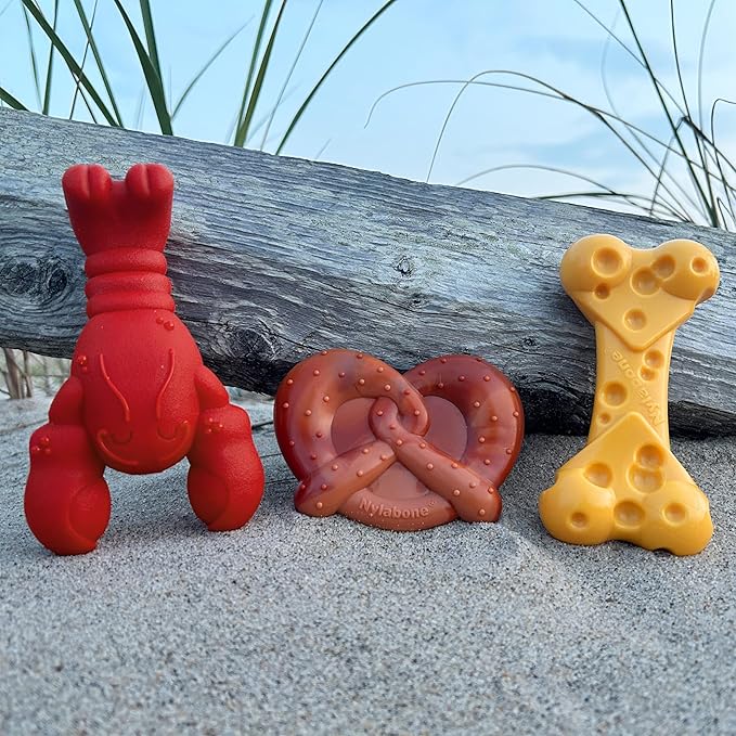 Nylabone Power Chew Toy Bundle, Cute Dog Toys for Aggressive Chewers, Filet Mignon, Cheese, and Bacon Flavors, Small Dogs - Up to 25 lbs, 3 Pack