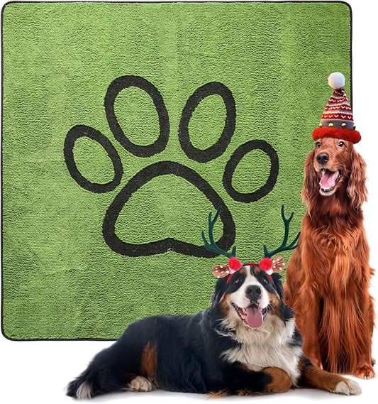 Qeils Reusable Dog Pee Pads, 1 Pack Super Absorbent & Leakproof Washable Puppy Pads with Soft Green Top Layer, for Potty Training, Crates, Couch, Car Seats & Pet Beds, 72"x 72"