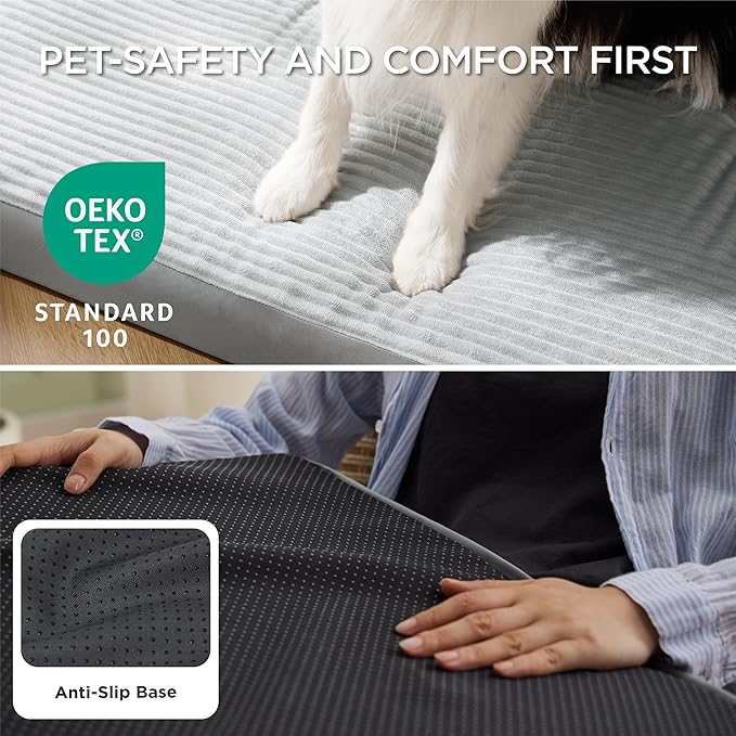 Bedsure XL Dog Bed for Crate - Large Orthopedic Pet Beds with Removable Machine Washable Cover, NOT Waterproof Egg Crate Foam Puppy Pad, Suitable for Pet Up to 80 lbs, 41"x27"