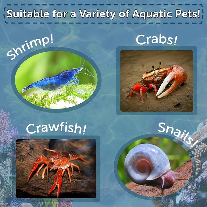 Aquatic Foods Inc. 3.5mm - 1/8" Micro Sinking Color Enhancing Wafers for Bottom Fish, Plecos, Catfish, Shrimp, Snails, Crabs, Call Tropical Fish, 4-Type Wafer & 12-Type Pellet Mix Included..1-lb 4oz