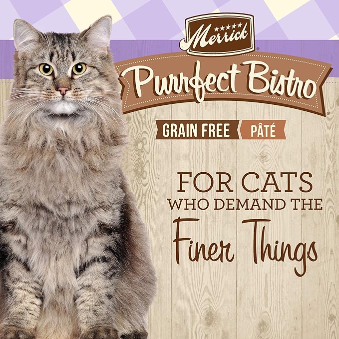 Merrick Purrfect Bistro Grain Free Wet Cat Food Rabbit Recipe Pate - (Pack of 24) 3 oz. Cans