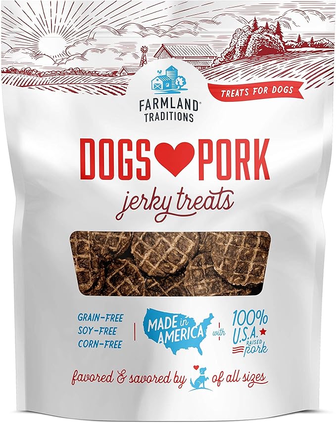 Farmland Traditions New Filler Free Dogs Love Pork Premium Jerky Treats for Dogs (5 oz.)