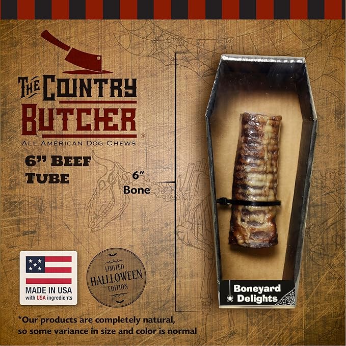 Medium Beef Tube 1 Pack Shrink wrap in Halloween Small Coffin Box (1.3oz/36.9g)