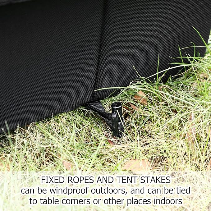 Soaoo 3 Pcs Cat Houses for Outdoor Stray Cats Shelter Weatherproof Outside House Indoor Foldable Pet Cave with Tent Stakes for Wild Animal Dogs(Pure Black Style)