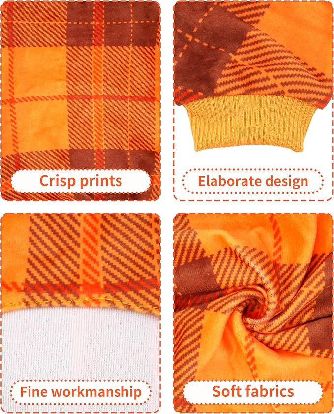 PET SHOW 4 Pack Small Dog Pajamas Holiday Dog Clothes Doggies Girl Boy Soft Stretchy PJs Plaid Jumpsuit Puppy Cats Fall Onesies Christmas Outfits with Sleeve Pets Dachshund Costume(S, Plaid)