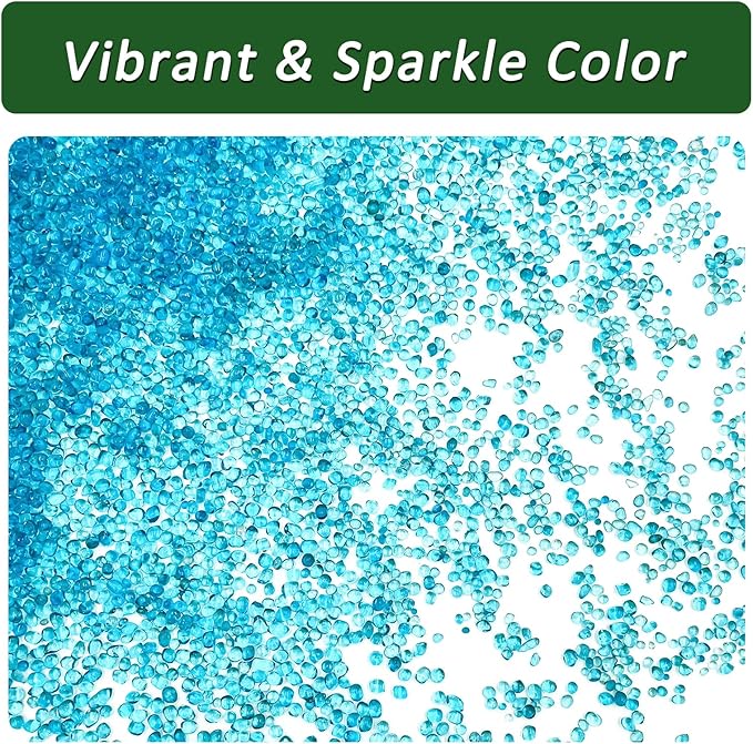 BXI 4.4 Lbs Small Aquarium Substrate Gravel Sand, Polished Smooth Fish Tank Gravel, Colorfast Uncoated Vibrant Blue Sea Glass, Decorative Stones for Vase Fillers, Fairy Garden, Potted Plants