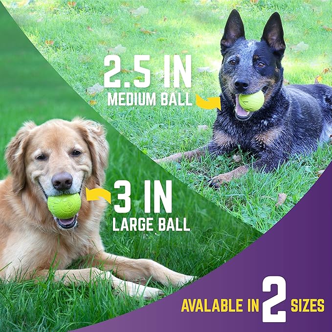 Chew King,Dog 3 Inch Supreme Rubber Balls (4-Pack)for Large Breeds