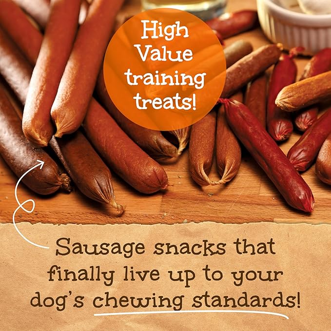Happy Howie's Sausage Treats - Healthy, Flavorful Slow Cooked Lamb Dog Treats, Natural Ingredients, Hormone Free - Lamb (Pack of 3)
