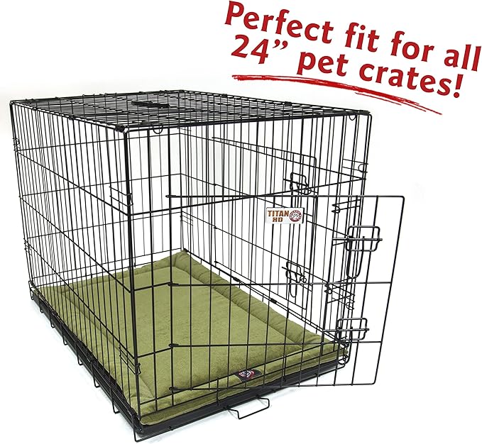 Majestic Pet Dog Crate Mat - Machine Washable Soft Plush Pet Bed Pad for Crates & Kennels USA Crafted 24"x18" Villa Fern