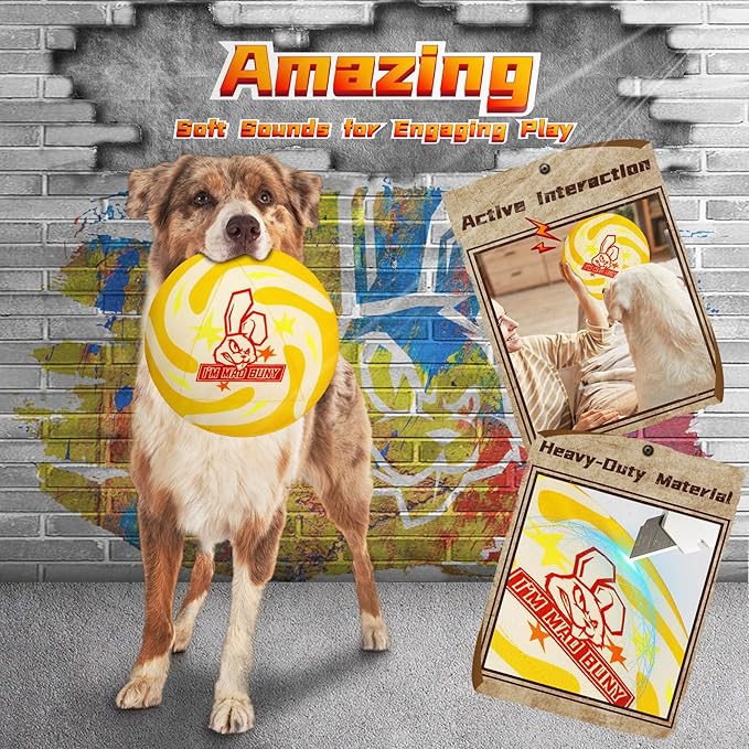 Heavy Duty Various Dog Chew Toys for Aggressive Chewers, 9 Pack Indestructible Large Dog Toys Include Tug Chew & Rope Toys, Squeaky Toys for Medium & Large Breed(For Powerful Chewers-Mad Bunny）