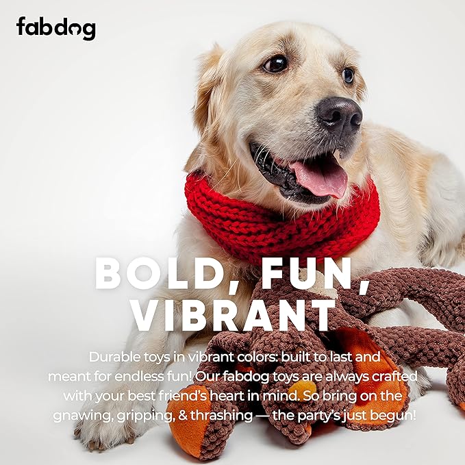fabdog Floppies Plush Dog Toy - Cute & Durable Squeaky Dog Toys - Best Squeak Toy for Puppies and All Breeds | Ideal Pet Gift| Small Dog