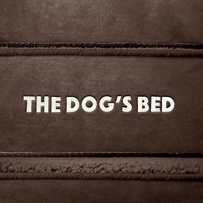 The Dog’s Bed Orthopedic Headrest Dog Bed Med Brown, Memory Foam, Pain Relief for Arthritis, Hip & Elbow Dysplasia, Post Surgery, Lameness, Waterproof Washable Cover
