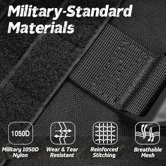 rabbitgoo Tactical Dog Harness for Large, Heavy Duty Pet Harness with Handle, No-Pull Service Vest Large Breed, Adjustable Military Dog Vest for Training Hunting Walking, Black, XL
