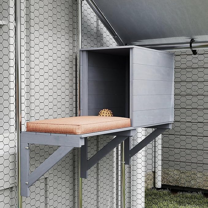 PawHut Catio Outdoor Cat Enclosure, 94.5" Extra Large Walk-in Cat House with Waterproof Cover, 2 Resting Boxes, 7 Jumping Platforms, Chicken Run Coop, Rabbit Hutch, Feral Cat Shelter for Multiple Cats