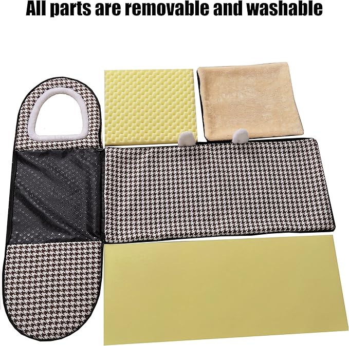 Dog Bed or Cat Bed,2 Ways to Use,Indoor Pet House with Fluffy Mat,Removable and Washable Cover,Non-Slip Bottom,for Medium Dogs and Cats(L Brown Cranes)
