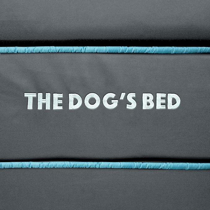 The Dog’s Bed Orthopedic Headrest Dog Bed Large Grey/Blue 40x25, Memory Foam, Pain Relief for Arthritis, Hip & Elbow Dysplasia, Post Surgery, Lameness, Veterinary Approved, Waterproof Washable Cover